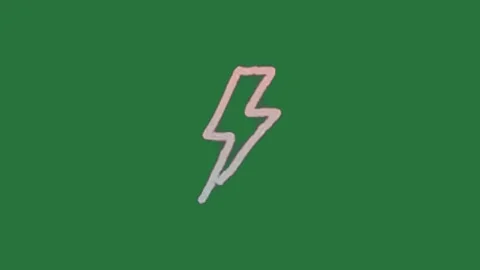 A green background with white border and screen lightning on it bolt an image Stock Footage 335683869