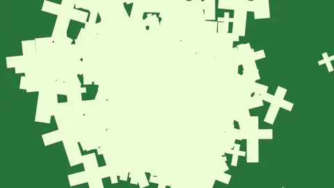A green background with white border and squares crosses frame cross pattern Stock Footage 335977990
