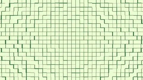 A green background with white border and squares black line drawing of square Stock Footage 337341158