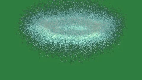 A green background with white border and black screen blue powder on green Video stock 337341600