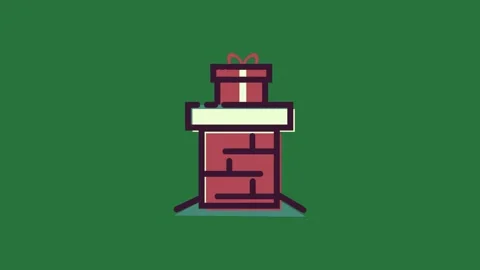 A green background with white border and red tower on lighthouse an Stock Footage 337341679
