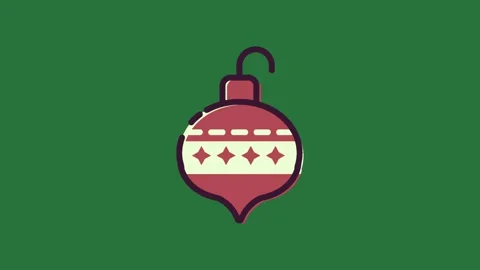 A green background with white border and red christmas orname on it green Stock Footage 337341690
