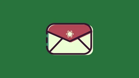A green background with white border and red envelope on it an icon green Stock Footage 337341727