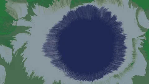 A green background with white border and blue flower on circle green screen Stock Footage 337341848