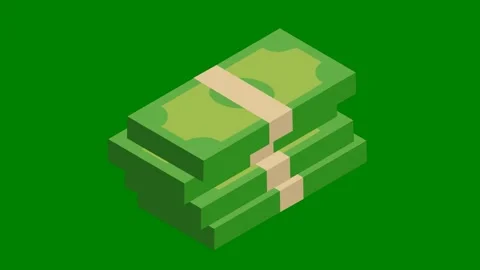 Green background white border baseball field cube stack money green screen Stock Footage 314063785