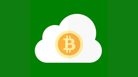 Green background white border cloud egg middle bit coin green screen animated Stock Footage 314064810