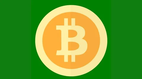 Green background white border egg letter p bitcoin logo half green screen Stock Footage 314064794