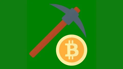 Green background white border hammer egg bit coin ball green screen animated Stock Footage 314064805