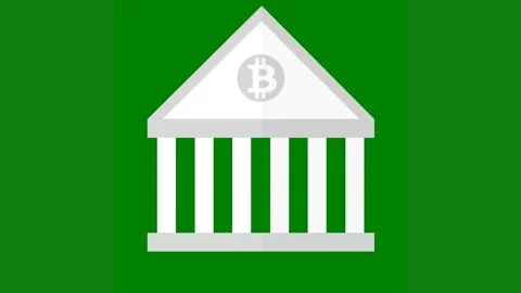 Green background white border house dollar sign roof top bit coin bar chart Vídeo Stock 314064824