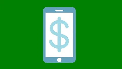 Green background white border phone question screen letter s dollar sign green Stock Footage 314063870