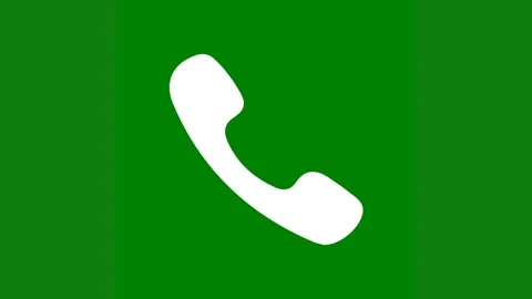Green background white border phone icon call green screen animated chromakey Stock Footage 314064966