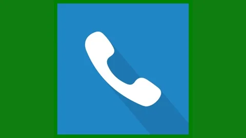 Green background white border phone icon long shadow call green screen animated Stock Footage 314064969