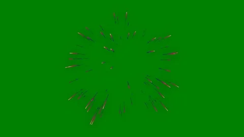 Green background white border pink flower screen fireworks middle green screen Stock Footage 314064448