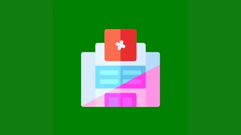 Green background white border pink logo blue geometric design bottle water Stock Footage 314064666