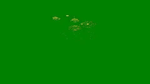 Green background white border screen bug lot gold glitters green screen animated Stock Footage 314063960