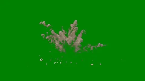 Green background white border screen hand coming out splash water smoke cloud is Stock Footage 314064414