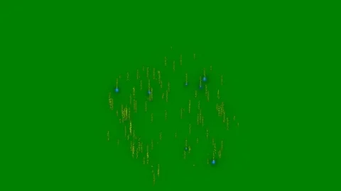 Green background white border screen bunch fireworks number numbers flowers Stock Footage 314064461