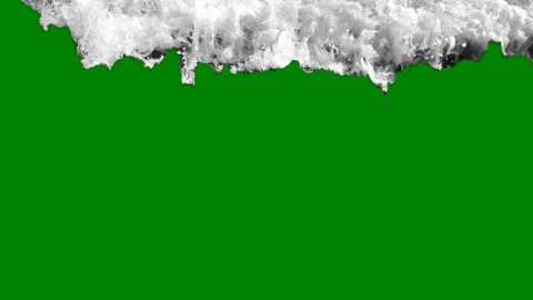 Green background white border screen lot foam black surface moon smoke coming Stock Footage 314064523