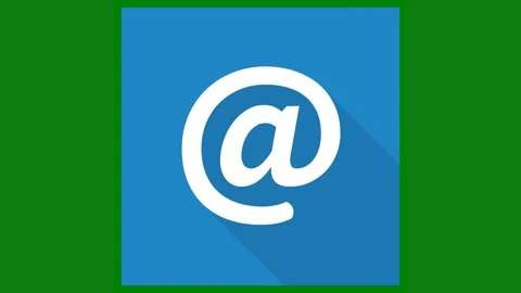 Green background white border at &amp; t logo email icon green screen animated Stock Footage 314064780