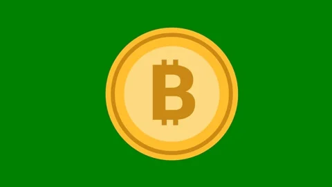 Green background white border yellow egg gold bit coin green screen animated Video stock 314063663