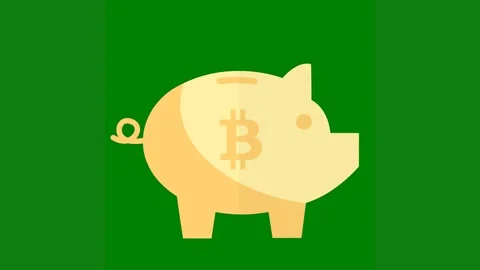 Green background white border yellow pig gold piggy green screen animated Stock Footage 314064798