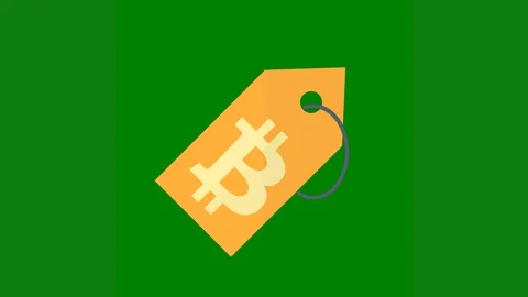 Green background white border yellow tag letter b dollar price symbol green Stock Footage 314064818