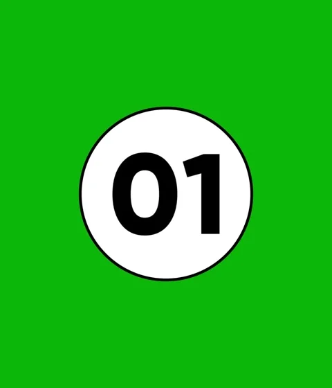 Green background with white circle and number 01 animation motion Stock Footage 332396351