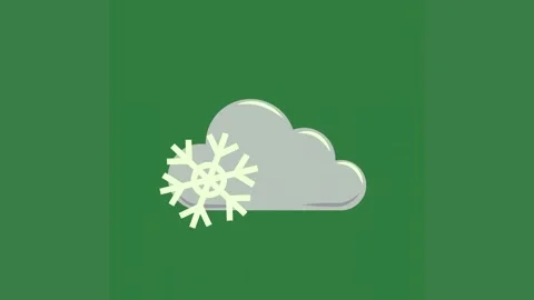 A green background with white cloud and snow snowflo snowflorer on it an image Stock Footage 335701247