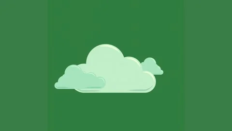 A green background with white cloud in the middle and on it green screen 動画素材 335701222