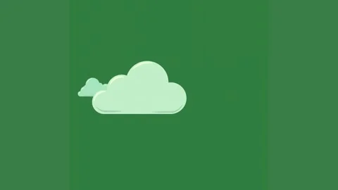 A green background with white cloud in the middle and an image of on screen it Vidéo 335701243