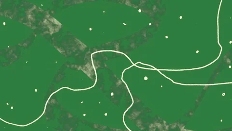 A green background with white dots and lines paint outline of horse green Stock-Footage 335695993