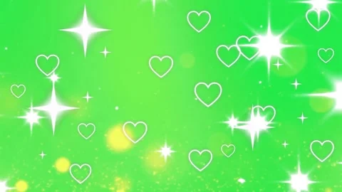 Green background with white hearts Video stock 338217204