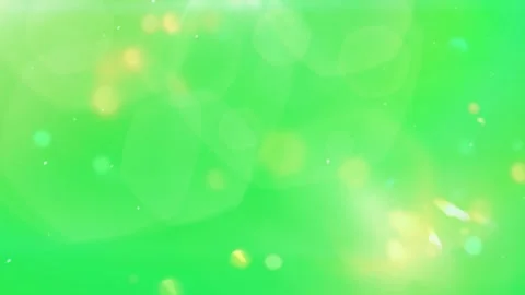 Green background with yellow bokeh lights Stock Footage 338236482