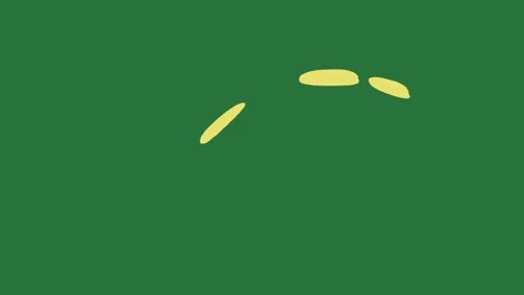 A green background with yellow circle and half of the moon on it banana screen Видео 335122446