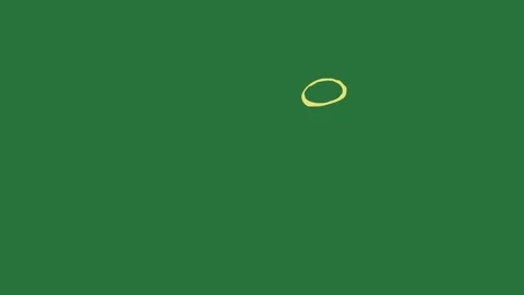 A green background with yellow circle in the middle and green screen animated Video stock 335122447