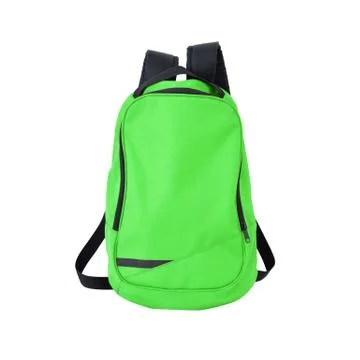 Green backpack isolated with path Stock Photos
