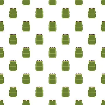 Green backpack repeating pattern for school or travel 스톡 일러스트