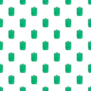 Green backpack seamless pattern for back to school 库存插图