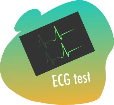 Green backround vector illustration of a ecg test Stock Illustration