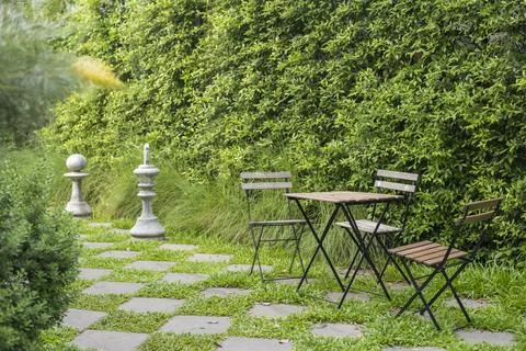 Green backyard Stock Photos