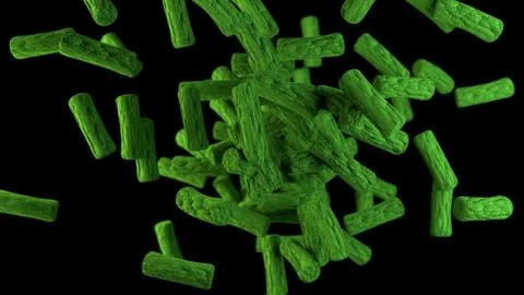 Green bacteria cells Stock Illustration