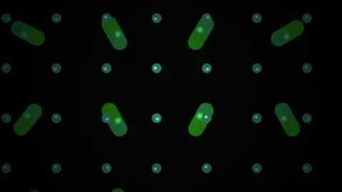 Green bacteria cells under microscope. Stock Footage 335112433