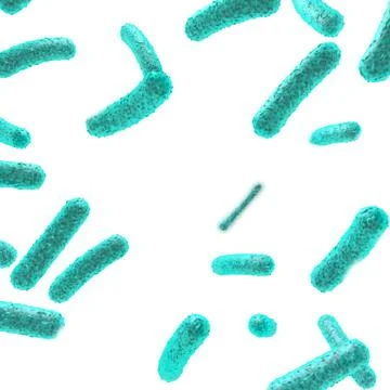 Green bacteria inside the body on a white isolated background Stock Illustration