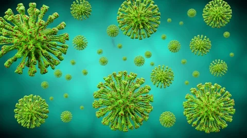 Green bacteria virus or germs microorganism cells rotating and moving 스톡 동영상 127502969