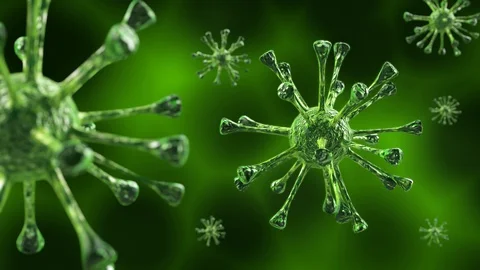 Green bacteria virus or germs microorganism cells growing and shrink 스톡 동영상 127939042