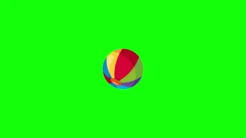 Green Ball and Screen on Green Screen Background Horizontal 16:9 Stock Footage 339334268