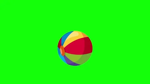 Green Ball and Screen on Green Screen Background Horizontal 16:9 Vídeo Stock 339334283