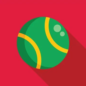 Green ball bouncing with long shadow on red background イラスト素材