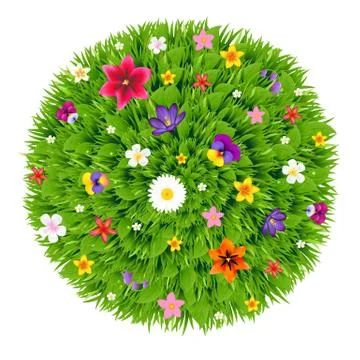 Green Ball With Flowers Stock Illustration