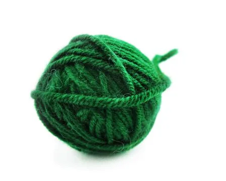 Green ball of knitting Stock Photos
